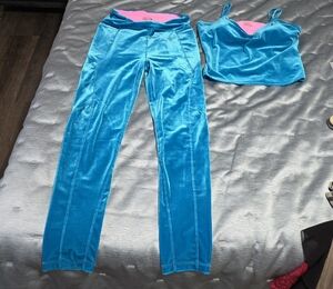 Lilly Pulitzer Luxletic Blue and Pink Velour Set